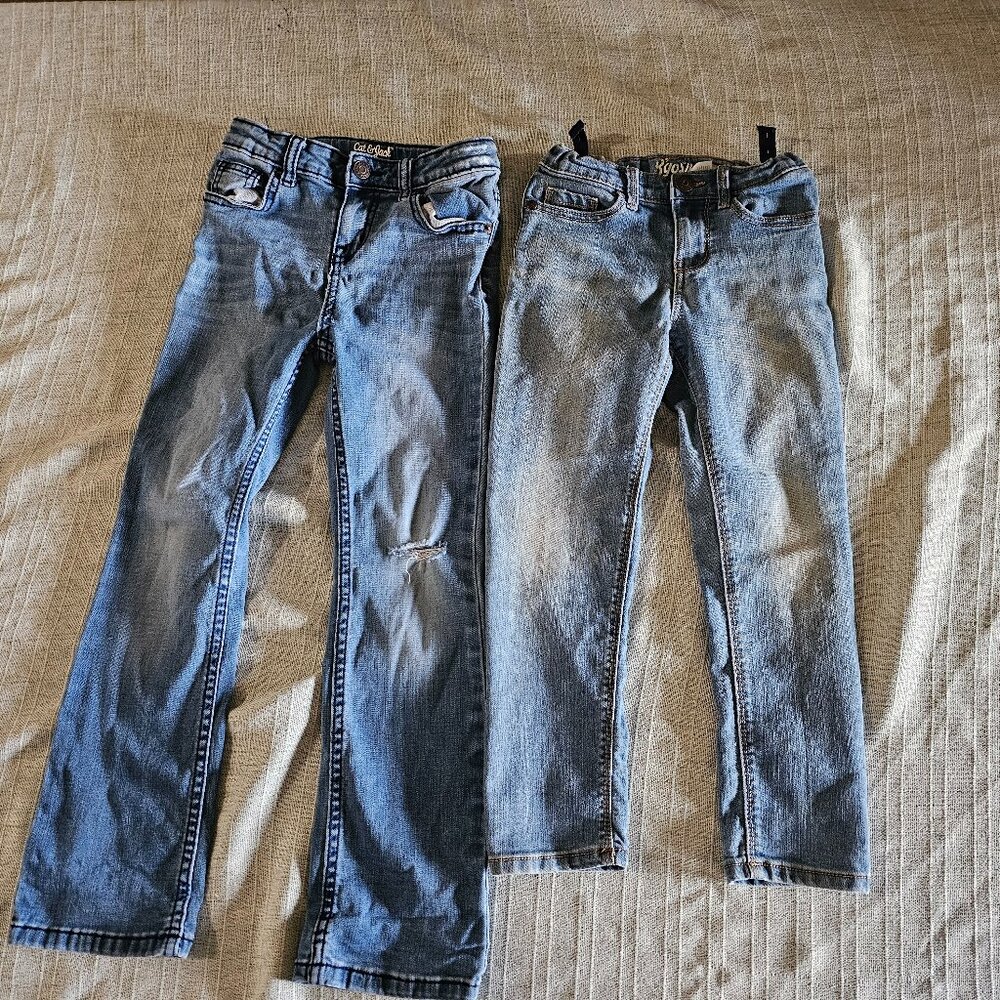 Girls Jeans Bundle Size 6/6X – Cat & Jack Bootcut + B'Gosh Skinny Light Wash